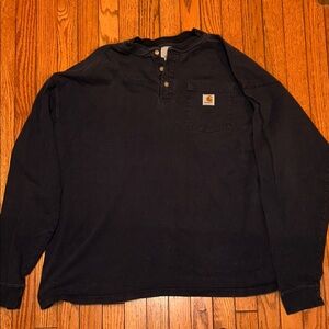 Carhartt Men's Black Long Sleeve Henley
